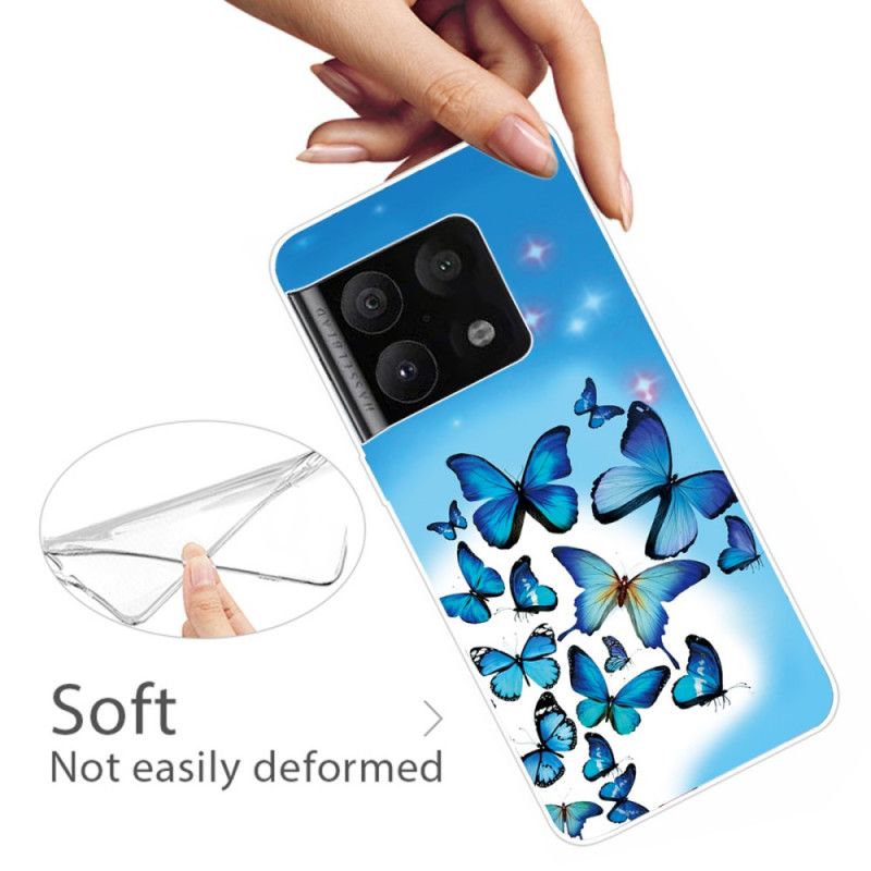 Mobildeksel Til OnePlus 10 Pro 5G Flight Of Blue Butterflies