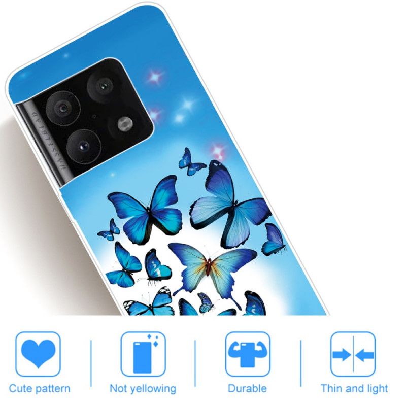 Mobildeksel Til OnePlus 10 Pro 5G Flight Of Blue Butterflies