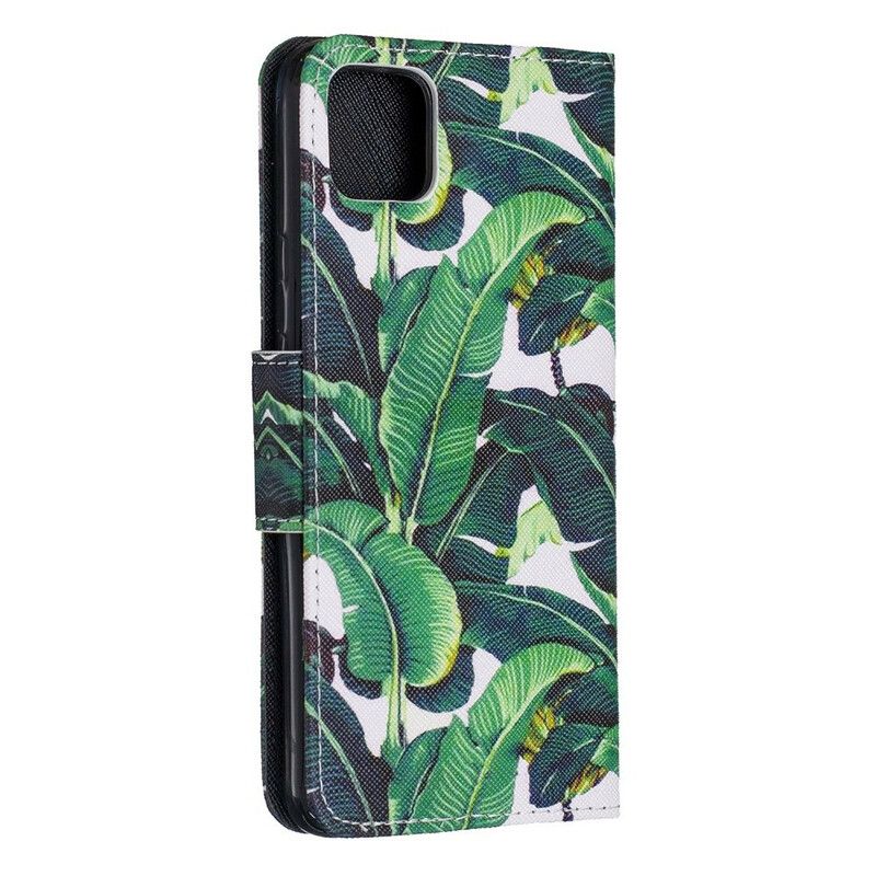 Folio Deksel Til Google Pixel 4 XL Med Kjede Tropical Leaves Strap