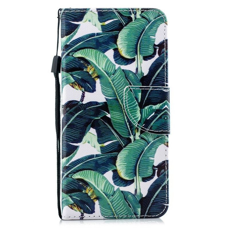 Folio Deksel Til Google Pixel 4 XL Med Kjede Tropical Leaves Strap