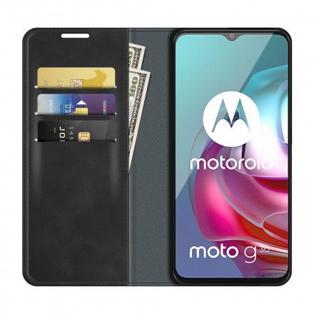 Beskyttelse Deksel Til Moto G10 / G30 Folio Deksel Silkemykt Skinneffekt