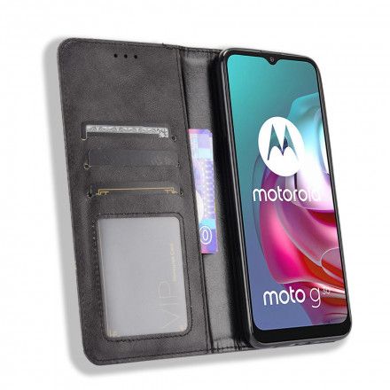 Beskyttelse Deksel Til Moto G10 / G30 Folio Deksel Stylet Vintage Skinneffekt