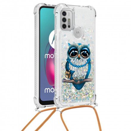 Deksel Til Moto G10 / G30 Med Snor Frøken Owl Paljett Snøre