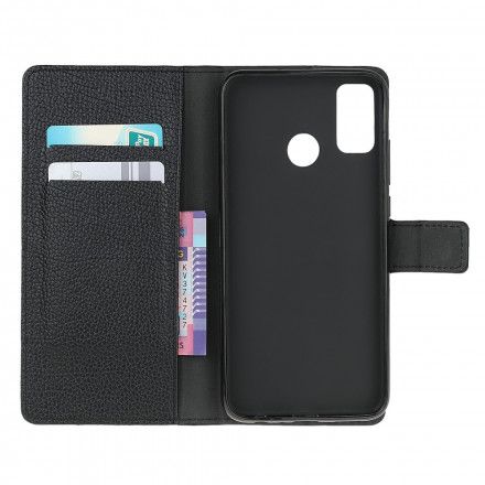 Folio Deksel Til Moto G10 / G30 Litchi Grain Leather Effect