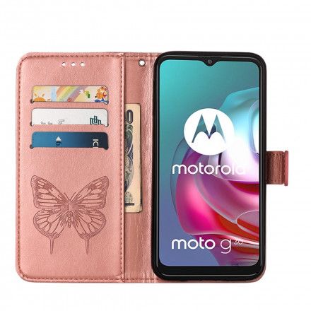 Folio Deksel Til Moto G10 / G30 Sommerfugldesign