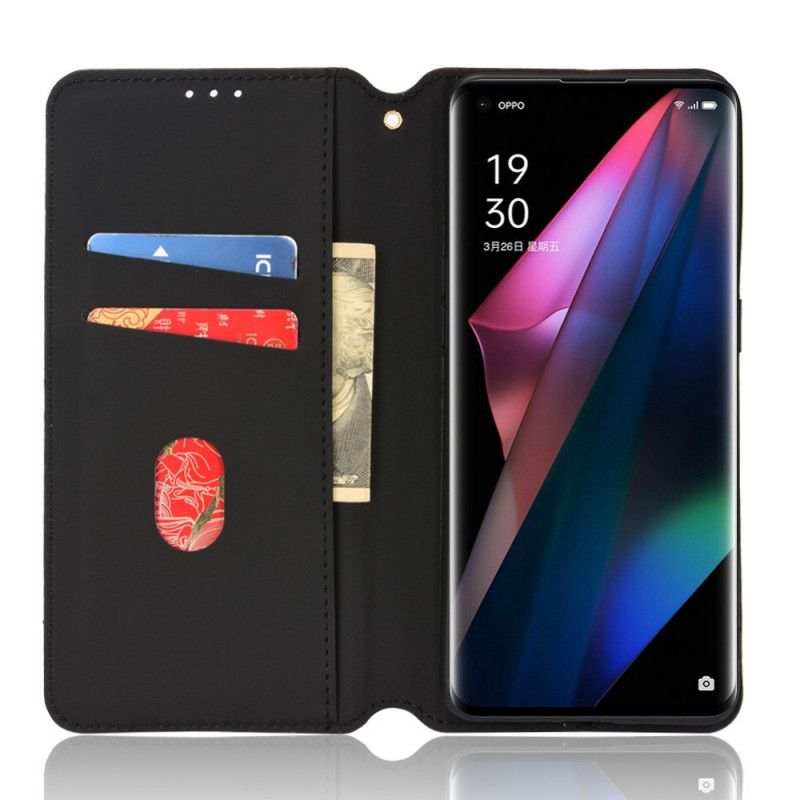 Beskyttelse Deksel Til Oppo Find X3 / X3 Pro Folio Deksel Diamond Leather Effect