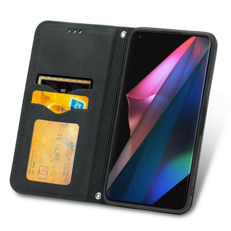 Beskyttelse Deksel Til Oppo Find X3 / X3 Pro Folio Deksel Vintage Kunstskinn