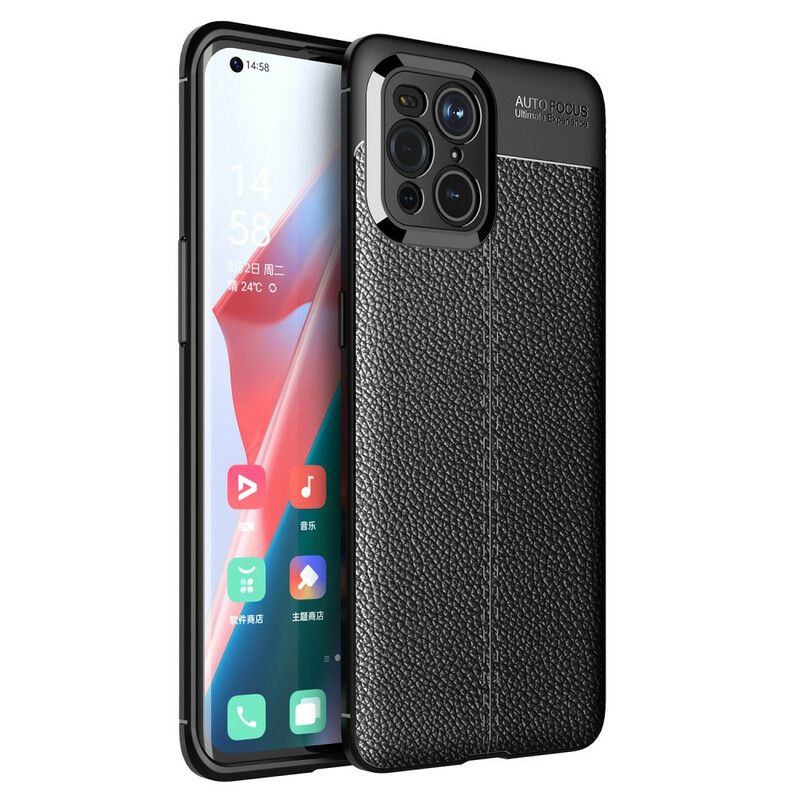 Deksel Til Oppo Find X3 / X3 Pro Dobbellinje Litchi-skinneffekt