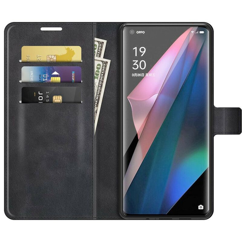 Folio Deksel Til Oppo Find X3 / X3 Pro Ekstremt Slank Skinneffekt