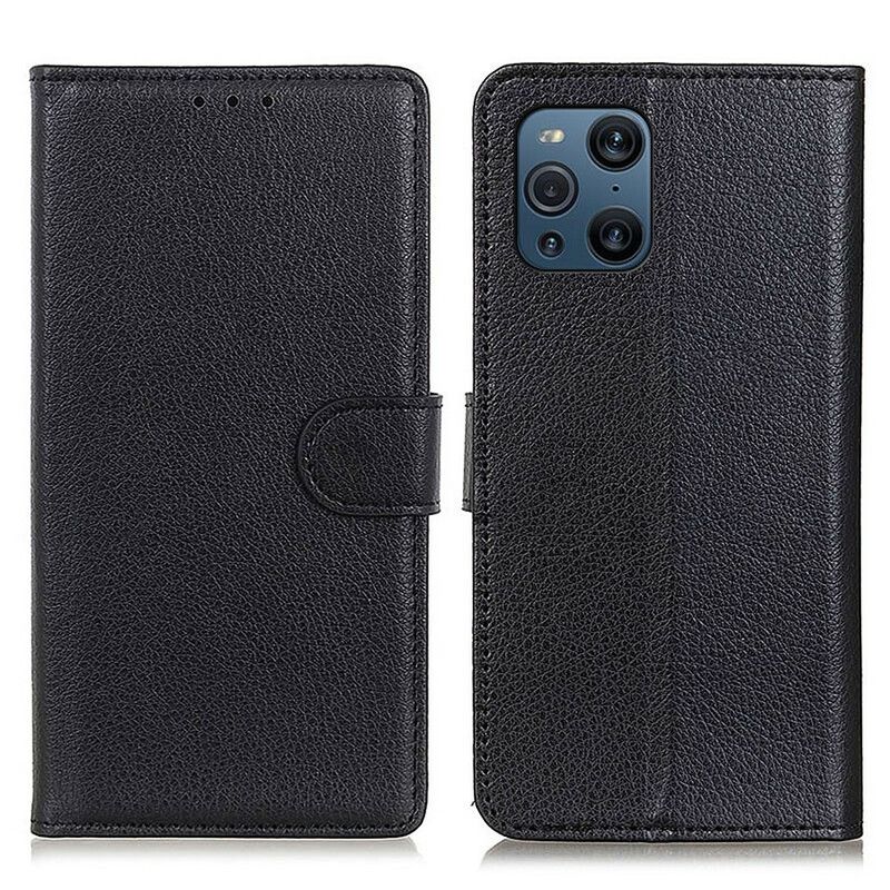 Lærdeksel Til Oppo Find X3 / X3 Pro Faux Leather Litchi