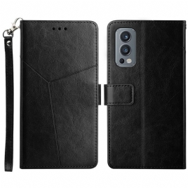 Folio Deksel Til OnePlus Nord 2 5G Geo Y Design Leather Style