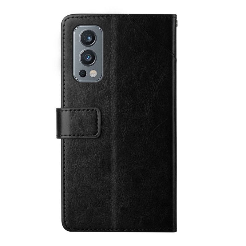 Folio Deksel Til OnePlus Nord 2 5G Geo Y Design Leather Style