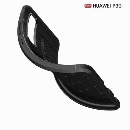 Deksel Til Huawei P30 Dobbel Linje Litchi Skinneffekt