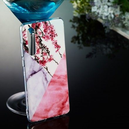 Deksel Til Huawei P30 Marmor Plommeblomst