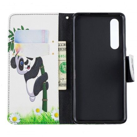 Folio Deksel Til Huawei P30 Panda På Bambus
