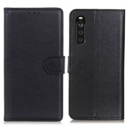 Folio Deksel Til Sony Xperia 10 III Faux Leather Litchi