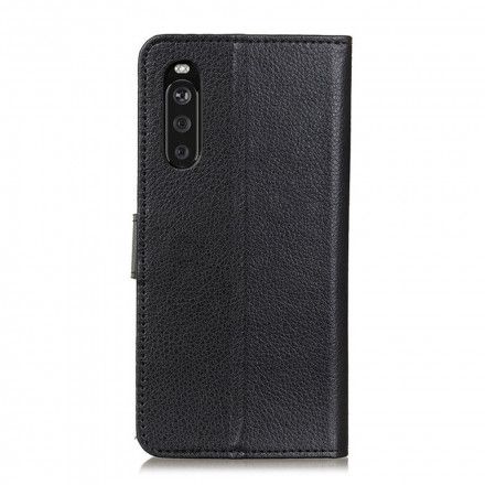 Folio Deksel Til Sony Xperia 10 III Faux Leather Litchi