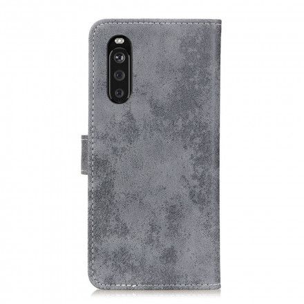 Folio Deksel Til Sony Xperia 10 III Vintage Skinneffekt