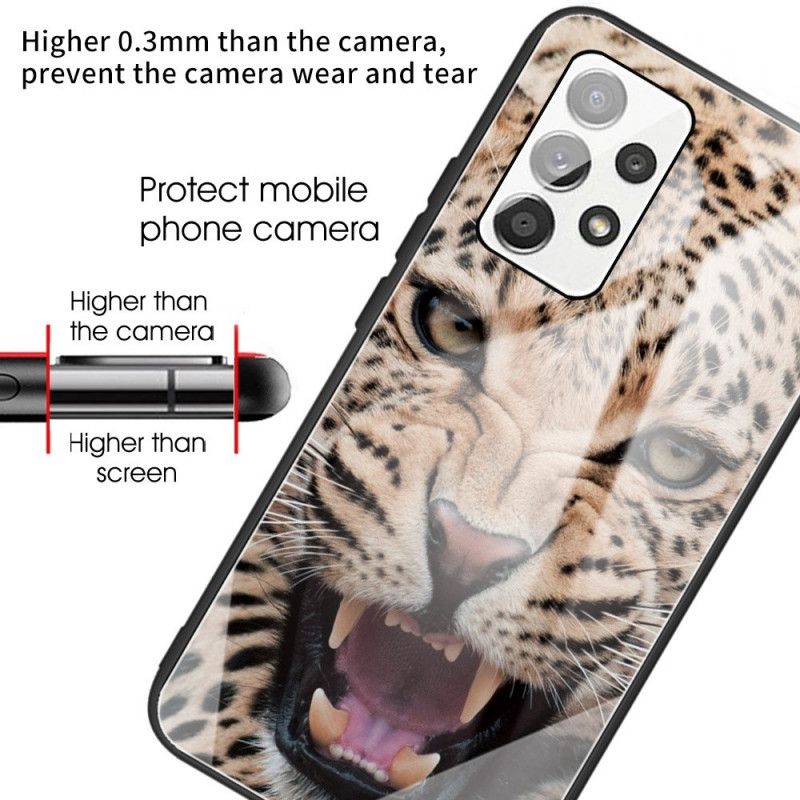 Deksel Til Samsung Galaxy A13 Leopard Herdet Glass