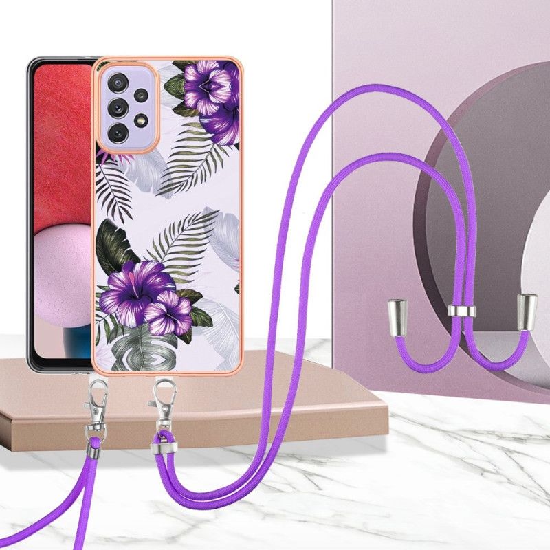 Deksel Til Samsung Galaxy A13 Med Snor Blomstersnor