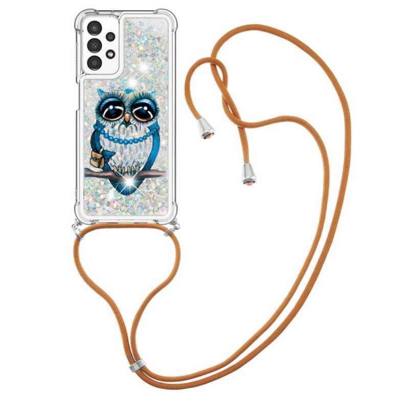 Deksel Til Samsung Galaxy A13 Med Snor Til Miss Owl Glittersnor