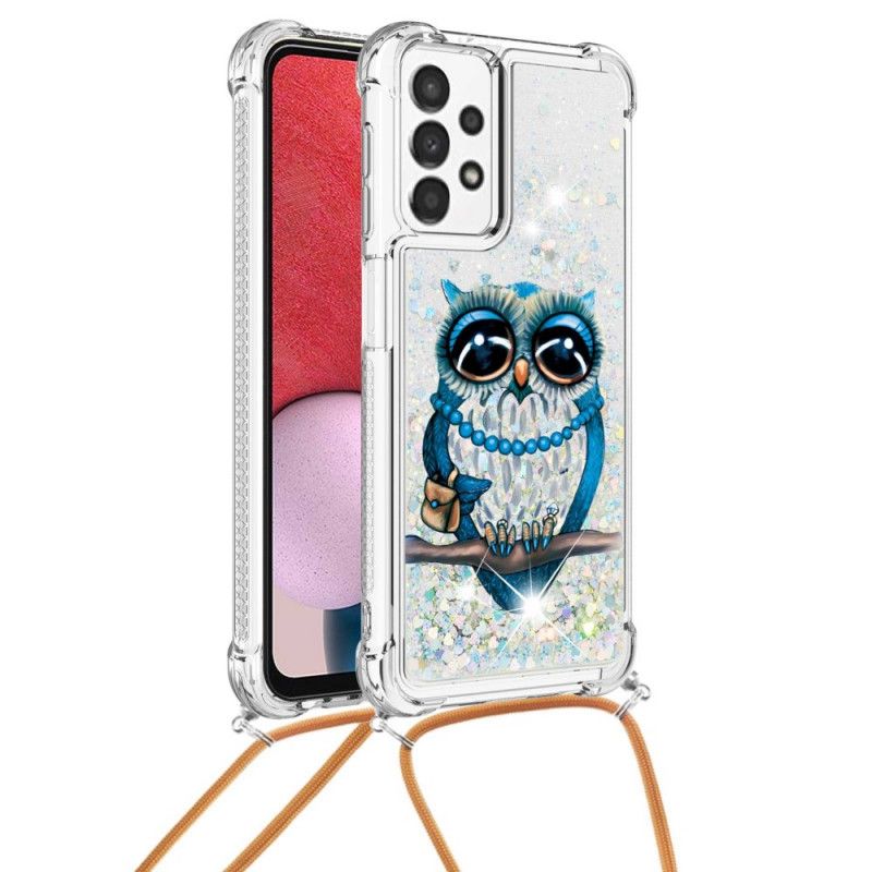 Deksel Til Samsung Galaxy A13 Med Snor Til Miss Owl Glittersnor