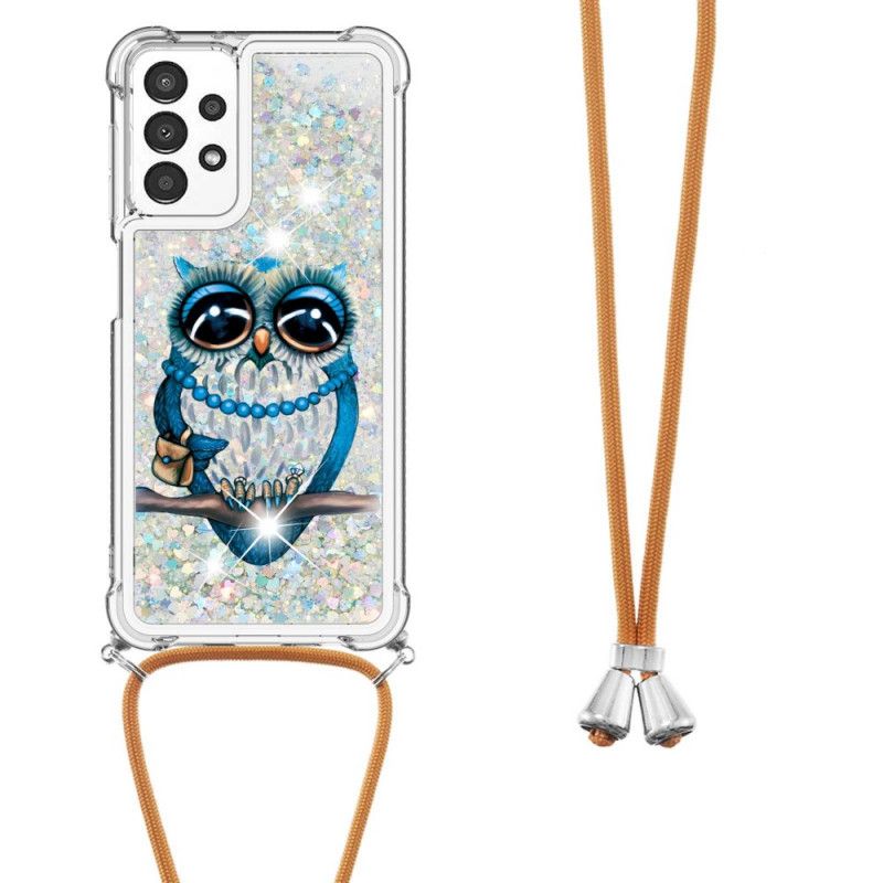 Deksel Til Samsung Galaxy A13 Med Snor Til Miss Owl Glittersnor