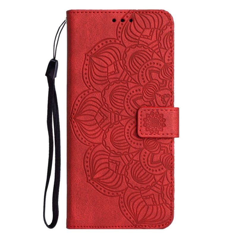 Folio Deksel Til Samsung Galaxy A13 Med Kjede Vintage Strappy Mandala