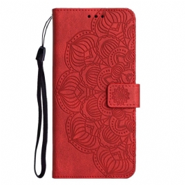 Folio Deksel Til Samsung Galaxy A13 Med Kjede Vintage Strappy Mandala