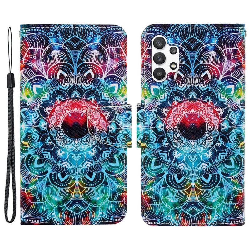 Lærdeksel Til Samsung Galaxy A13 Med Kjede Flashy Strappy Mandala