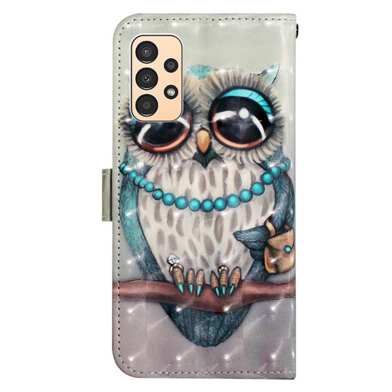 Lærdeksel Til Samsung Galaxy A13 Med Kjede Frøken Strappy Owl