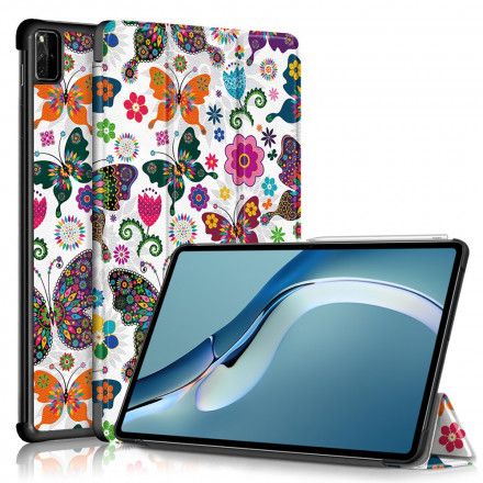 Beskyttelse Deksel Til Huawei MatePad Pro 12.6 Forbedrede Retro Sommerfugler Og Blomster