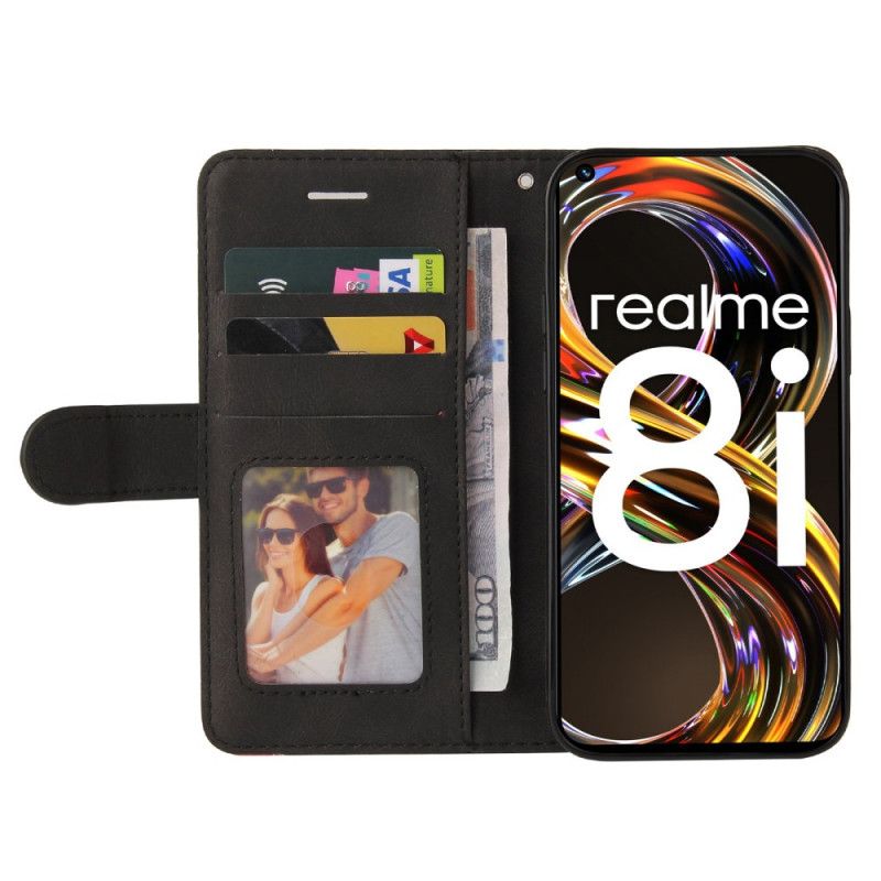 Folio Deksel Til Realme 8i Tofarget Signatur I Kunstskinn