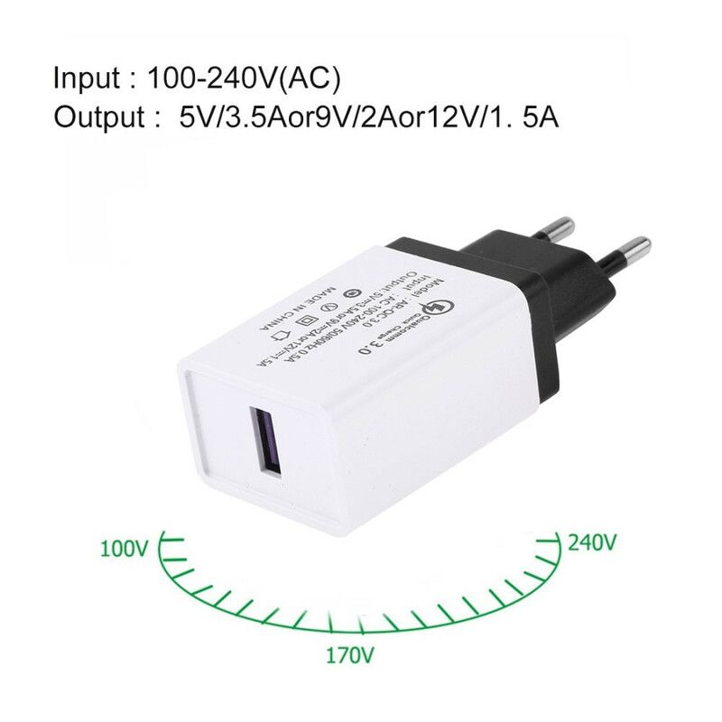 Usb-Veggladeradapter Eu-Plugg