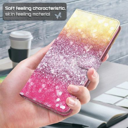 Folio Deksel Til Xiaomi Mi 10T Lite / Redmi Note 9 Pro 5G Light Spot Magenta Glitter