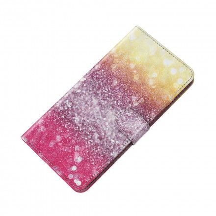 Folio Deksel Til Xiaomi Mi 10T Lite / Redmi Note 9 Pro 5G Light Spot Magenta Glitter