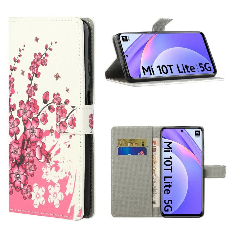 Folio Deksel Til Xiaomi Mi 10T Lite / Redmi Note 9 Pro 5G Tropiske Blomster