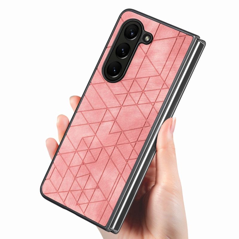 Deksel Samsung Galaxy Z Fold 5 Geometriske Mønstre I Kunstskinn