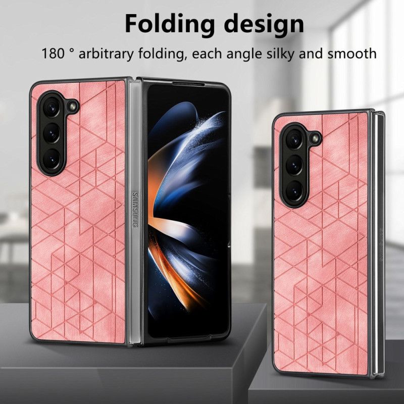 Deksel Samsung Galaxy Z Fold 5 Geometriske Mønstre I Kunstskinn