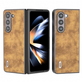 Deksel Samsung Galaxy Z Fold 5 Litchi Kunstskinn Abeel Beskyttelse Deksel