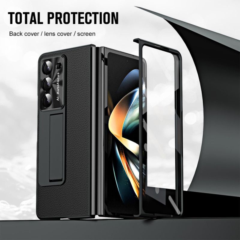 Deksel Samsung Galaxy Z Fold 5 Mobildeksel Litchi Leather Support