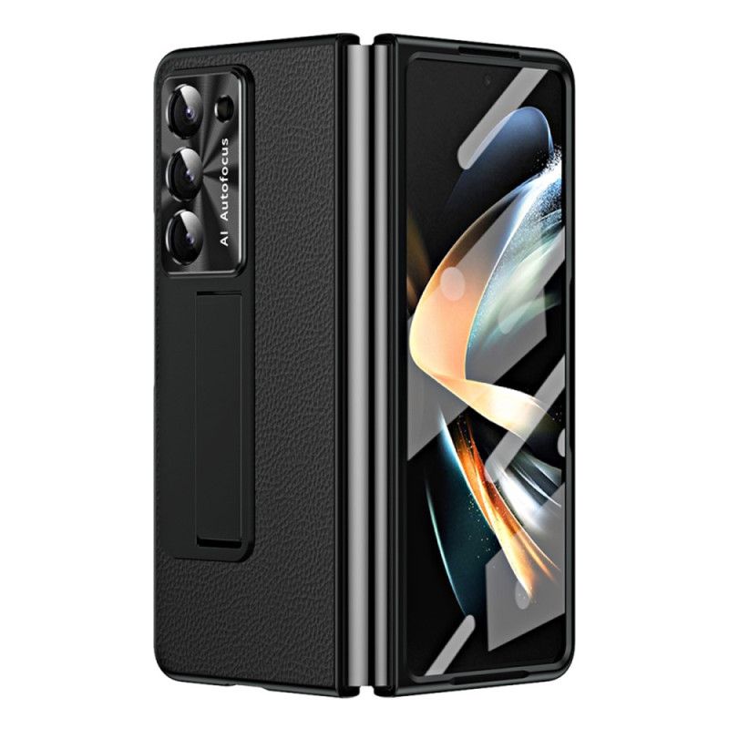 Deksel Samsung Galaxy Z Fold 5 Mobildeksel Litchi Leather Support