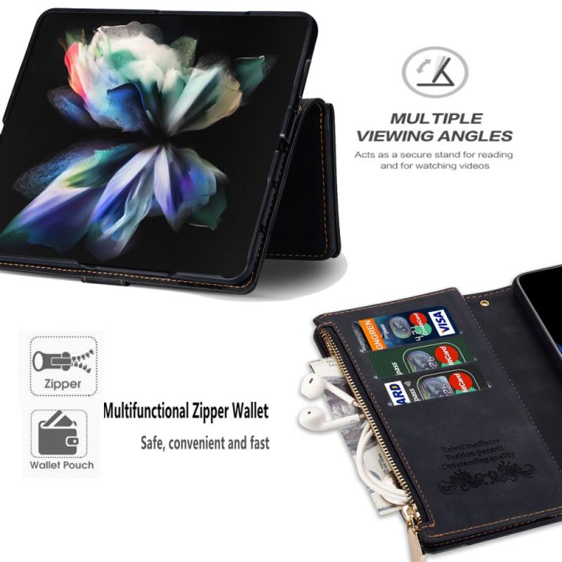 Folio Deksel Samsung Galaxy Z Fold 5 Myntpung Med Stropp