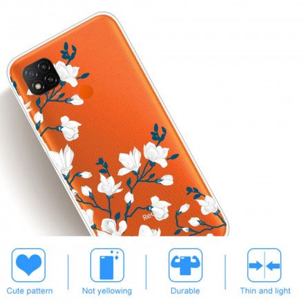 Deksel Til Xiaomi Redmi 9C Hvite Blomster