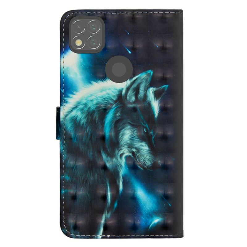 Folio Deksel Til Xiaomi Redmi 9C Majestic Wolf