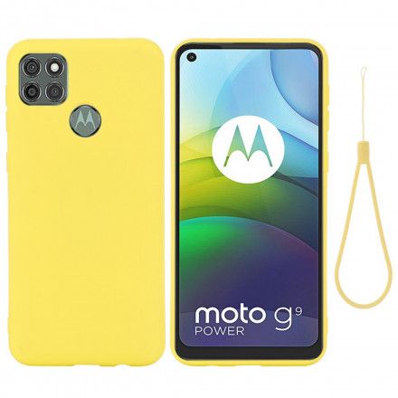 Deksel Til Moto G9 Power Flytende Silikon Med Snor