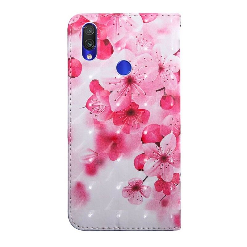 Folio Deksel Til Xiaomi Redmi Note 7 Rosa Blomster