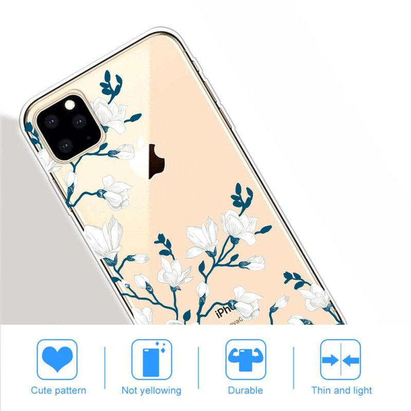 Deksel Til iPhone 11 Pro Max Hvite Blomster