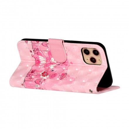 Folio Deksel Til iPhone 11 Pro Max Med Kjede Lyse Flekker Strappy Bears