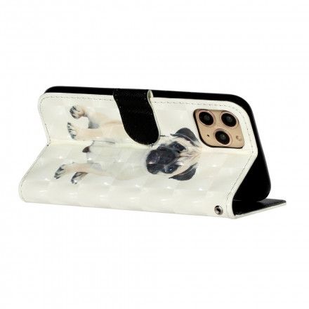 Folio Deksel Til iPhone 11 Pro Max Med Kjede Lysepunkter For Hund Med Snor